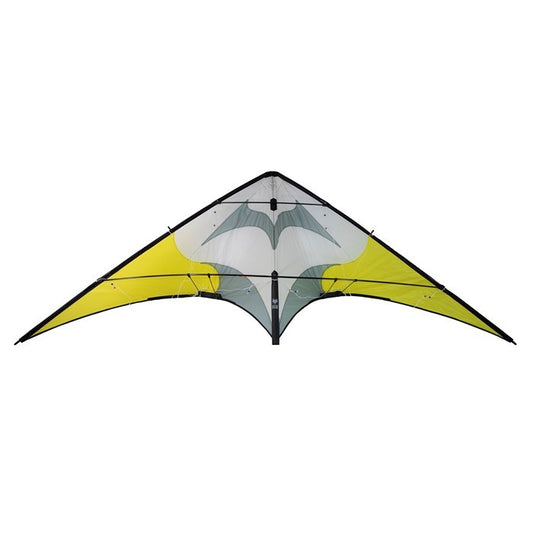 Yellow Silver Fox Stunt Kite with Dyneema Lines