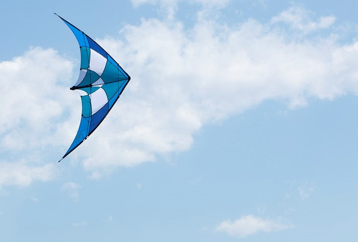 Blue/Teal Alpha + 3 Stunt Kite with Dyneema Lines